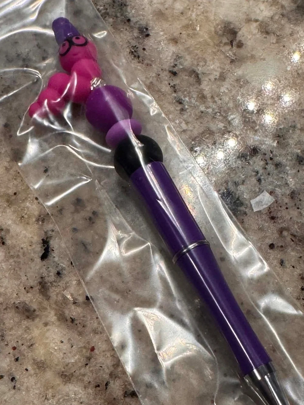 Book worm Purple & Pink Novelty Character Pen